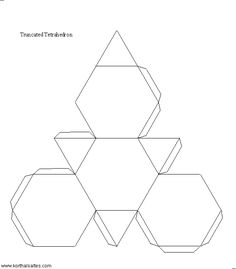 three dimensional shapes are shown in the shape of hexagonals, with text that reads