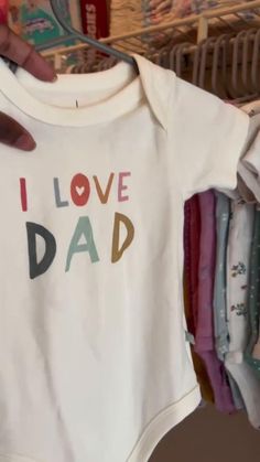 Time to grab your Finn + Emma, I love dad Onesie.  Happy Mama's recommend!

#finnandemma #lovedad #fatherday Cheap Playful Printed Onesie, Unisex Cotton Playful Onesie, Unisex Cute Onesie With Graphic Print, Printed Summer Onesie, Father's Day Cotton Onesie With Graphic Print, Happy Mama, I Love My Dad, Teething Ring, Life Is Tough