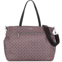 a handbag that is purple and black