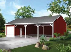 a two car garage is shown in this artist's rendering