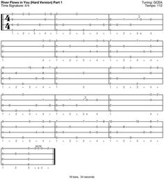 the guitar tabs are arranged to form an arrangement for each song, which includes numbers and