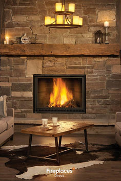 Wood Fireplace Living Room Napoleon Fireplace, Refractory Brick, Brick Paneling, Traditional Fireplace, Fireplace Remodel, Hearth And Home, Wood Fireplace, Fireplace Inserts, Rustic Living