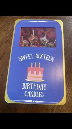 there is a birthday card with candles on it