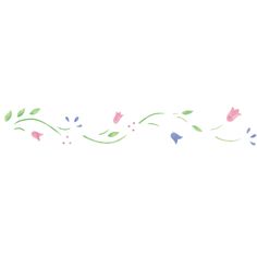 Small Colonial Floral Wall Stencil Border Simple Flower Border, Border Design Floral, Tulip Border Design, Small Border Designs, Tulip Stencil, Stencil Flower, Floral Border Design Simple, Cute Simple Flower Drawing, Tulip Border