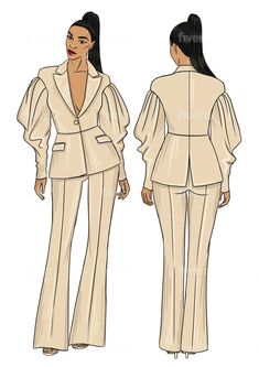 a woman in a white suit and pants