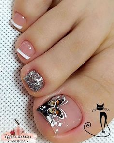 Glitter Tip Nails, Designs For Short Nails, Art Deco Nails, Short Gel Nails, Gel Nail Art Designs