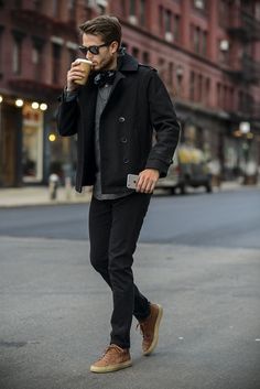 ṧℓЇḉḱ ℃ḯ☂⑂ ḠṲ¥ Trendy Fall Fashion, Fall Fashion Coats, Chelsea Handler, Hipster Man, Men Street, Mens Winter Fashion, Mens Fall, Fashion Streetwear, 가을 패션