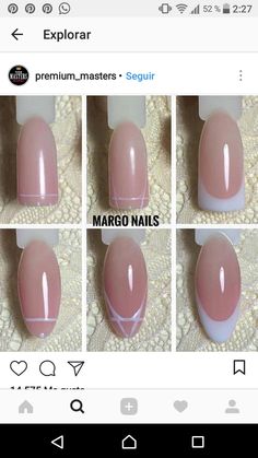 Gel French Manicure, Nail Techniques, Diy Acrylic Nails, Work Nails, French Acrylic Nails, Nail Art Designs Diy, Hairstyles Long, Hairstyles Medium, Nail Art Tutorial