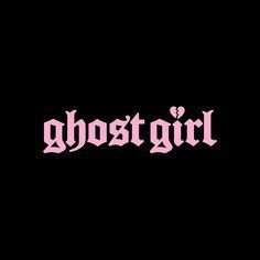 the word ghost girl on a black background