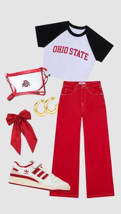 #the #osu #ohiostateuniversity #ohiostatefootball #ohiostate #gameday #gamedayfit College Bedding, College Gear, College Fits, The Ohio State University, Ffa, Football Outfits