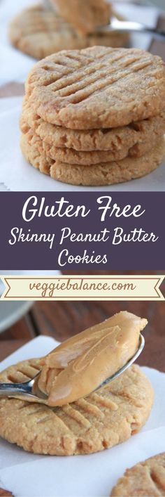 Gluten Free Skinny Peanut Butter Cookies. Only 4-ingredients needed. Gluten Free Peanut Butter Cookies, Gluten Free Peanut Butter, Gluten Free Sweets, Gluten Free Treats, Foods With Gluten, Gluten Free Cooking, Gluten Free Cookies, Healthy Sweets