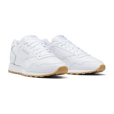 Features: Memory FoamClosure Type: Lace-UpFootwear Technology: Reebok Memory TechUpper/Outer Base Material: 100% LeatherShoe Lining Material: SyntheticSole Material Content: 100% RubberCountry of Origin: Imported Athletic Sneakers Outfit, Trendy White Sneakers, Reebok Shoes Women, White Athletic Sneakers, Shoe Inspiration, Reebok Shoes, 2024 Fashion, Sneakers Outfit, Slipper Shoes