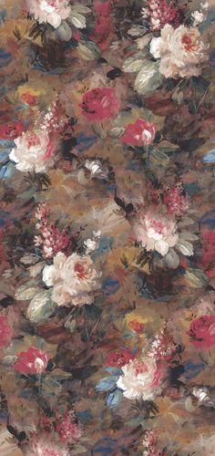 an abstract floral wallpaper with many different colors