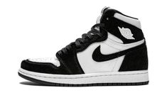 The women’s Air Jordan 1 “Panda” is a special edition of the iconic silhouette designed just for women.  The unique construction of the classic Jordan 1 High features a white leather base with black faux fur panels.  The clean two-tone look is reminiscent of the original black and white Air Jordan 1 colorway from 1985, with the furry construction putting a new twist on the OG look.  The shoe is finished with metal Air Jordan “Wings” logos on each ankle in white.  Each pair also comes with black Air Jordan 1 Panda, Jordan 1 Panda, Womens Air Jordan 1, Womens Air Jordan, Wmns Air Jordan 1, Dr Shoes, Jordan Shoes Girls, Air Shoes, Womens Air Jordans