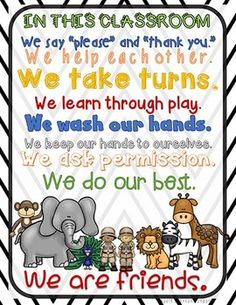 we are the classroom poster with animals and words in black, white, and orange