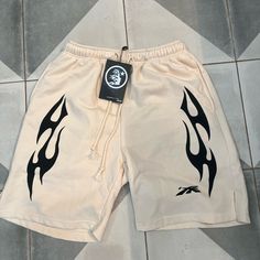 Men’s Brand New Hellstar Shorts. Never Worn, Tags Attached Beige Relaxed Fit Shorts For Streetwear, Beige Streetwear Shorts, Beige Short Bottoms For Streetwear, Summer Beige Shorts For Streetwear, Beige Short Streetwear Bottoms, Beige Short Length Streetwear Bottoms, Beige Short Length Bottoms For Streetwear, Beige Short-length Bottoms For Streetwear, Lakers Shorts