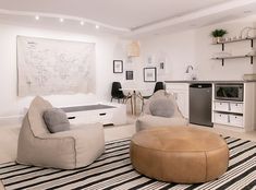 a living room filled with furniture and decor