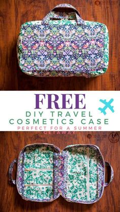 the free diy travel cosmetic case pattern is perfect for a summer trip or weekend