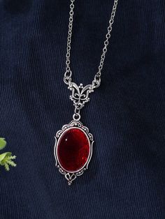 Medieval Jewelry, Magical Jewelry, Red Jewelry, Fancy Jewelry, Fantasy Jewelry, Oval Pendant, Girly Jewelry, Gothic Jewelry