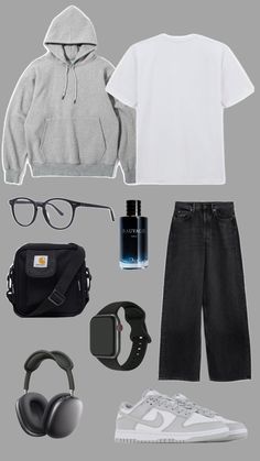 Dunk Men Outfit, Men Hoodies Outfit Style, Clean Boy Aesthetic, Outfit Cowok, Street Style Outfits Casual, Everyday Casual Outfits