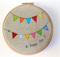 there is a embroidery on the hoop that says you can't be happy