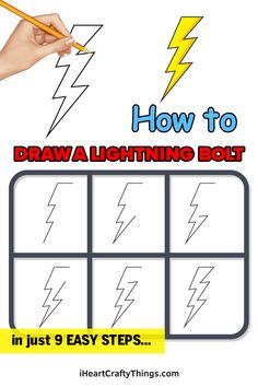 how to draw lightning bolt in just 9 easy steps with pictures and instructions for kids