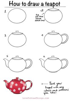 how to draw a teapot for beginners with step by step instructions and pictures