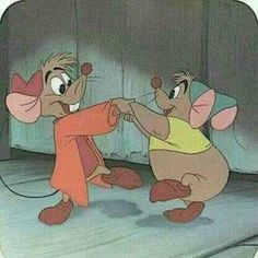 two cartoon mouses playing with each other