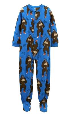 NWT 8 or 12 or  14 or 10 or 6 or 7 feet monkey sleeper pajamas gorilla ape carters gaming christmas winter pj monkeys gorillas apes primates with game console party them on it blue holiday athleisure warm and cozy comfy one piece sleepwear fleece sleeper pajamas WITH FEET non slip non skid soles  match brothers sizes avl big or little carters pjs winter family match sleepovers     pajamas  sleeper   union suit carters sleepwear Brand new with tags from Carter’s winter holidays birthday Christmas