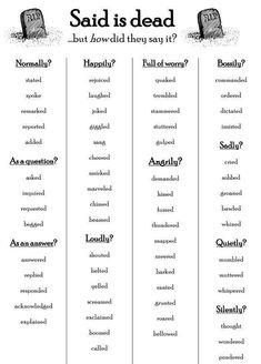 Twitter / jaimee_brooker: Said is dead #writetip ... Said Is Dead, Essay Writing Skills, Writing Inspiration Prompts, English Writing Skills, Life Hacks For School