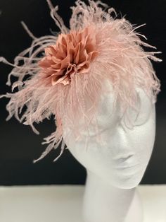 Dusty Pink Rose Mauve Fascinator Headband Kentucky Derby Mauve Wedding Fascinator, Dusty Pink Rose Feather Wedding Bridal Flower Hair Piece by FancyGirlBoutiqueNYC on Etsy Adjustable Mini Hats With Handmade Flowers For Party, Spring Feather Hair Accessories, Spring Fitted Feather Hair Accessories, Adjustable Flower-shaped Mini Hats For Party, Adjustable Feather Trim Headband, Adjustable Pink Mini Hat With Feathers, Adjustable Feather Trim Fascinator For Kentucky Derby, Adjustable Flower Fascinator For Races, Adjustable Pink Fascinator With Feathers