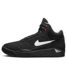 Nike Air Flight Lite Mid 'Black White' DQ7687-003 (SNKR/Retro/Basketball) Casual High-top Sneakers For Basketball, Black Throwback Basketball Shoes With Boost Midsole, Nike Casual Basketball Shoes For Sports Season, Black High-top Sneakers With Boost Midsole, Throwback Style, Black Throwback Sneakers With Boost Midsole, Throwback Black Sneakers With Boost Midsole, Casual Nike Basketball Shoes, Casual Nike Black Basketball Shoes, Casual Black High-top Sneakers For Basketball