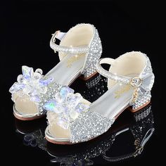 Category:Sandals; Upper Materials:Leather,Glitter; Lining Materials:Leather; Embellishment:Sequins,Crystals / Rhinestones,Crystal / Rhinestone,Chain,Buckle,Sequin,Pearl; Season:Summer,Spring; Gender:Girls'; Activity:Dancing,Walking Shoes; Toe Shape:Open Toe,Round Toe; Style:Lolita,Glitters,Dress Shoes,Cosplay Lolita,Heel,Daily,School Shoes,Princess Shoes,Flower Girl Shoes; Heel Height(inch):1-2; Outsole Materials:Rubber; Occasion:Party,Wedding,Evening Party,School,Prom,Theme Party,Gift,Daily; Ag Shoes For Kids Girl, Kids Heels, Shoes Princess, School Wedding, School Prom, Flower Girl Shoes, Shoes Big, Party School, Girls Heels