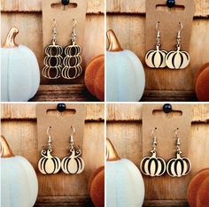 Fall earrings Fall Leather, Laser Cut Jewelry, Earrings Wood, Pumpkin Earrings, Fall Earrings, Fall Accessories, Wooden Earrings, Wood Earrings, Fall Pumpkins