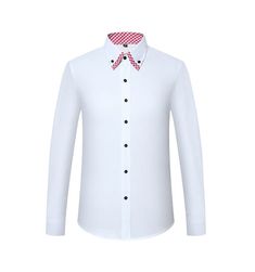 Mens Dress Shirt Non Double layer Long Sleeve Business Formal – ingodeal White Slim Fit Spring Blouse, Elegant White Shirt For Layering, White Slim Fit Long Sleeve Blouse, White Long Sleeve Slim Fit Blouse, Shirts Pattern, Shirt Dress Pattern, Men Fabric, Layered Long Sleeve, Business Formal