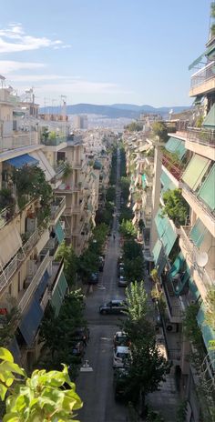 a view from an apartment in Athens, Greece, a long continue street Greek City Aesthetic, Greece View, Greece Wallpaper, Airplane Window View, Moving To Italy