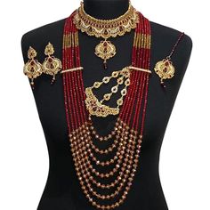 bridal jewellery set. Set includes- Necklace  Mala (long beaded necklace- can be added on)  Earrings  Jhumar  Tikka Gold Chandbali Beaded Necklaces For Wedding, Gold Chandbali Beaded Necklace For Wedding, Kundan Chandbali Jewelry With Gold Beads, Bollywood Style Kundan Jewelry With Gold Beads, Diwali Kundan Jewelry With Gold Beads, Bollywood Style Gold Beaded Wedding Jewelry, Kundan Beaded Necklace With Gold Beads For Wedding, Gold Beaded Necklaces With Stone Work For Wedding, Festive Kundan Necklace With Gold Beads For Wedding