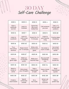 This is a Month Long printable Planner insert for self care. Includes a 30 day checklist, 4 pages of planner weeks, 4 pages of self care checklists, and a final page for reviewing the month and planning next month. 30 Day Self Care Challenge, 30 Day Self Care, Gratitude Day, Self Care Challenge, Self Care Bullet Journal, Love Journal, Love Challenge, Difficult Times, 30 Day Challenge