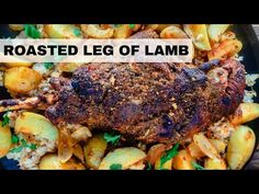 roasted leg of lamb with potatoes and parsley