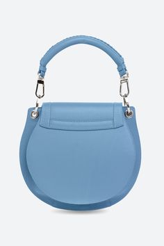 The Lucky Bag, Leather Saddle Bag in Sky Blue – Gaucho - Buenos Aires Women Bags Fashion Handbags, Style Essence, Leather Bag Design, Contrasting Stitching, 70s Vibes, Stylish Purse, Adjustable Bag, Leather Saddle Bags, Bag Suitcase