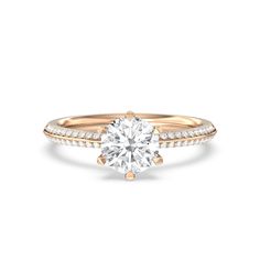 a diamond engagement ring with two rows of diamonds on the band and an oval center stone