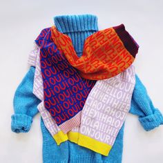 "Stay cozy and stylish with this FUN Scarf! Knitted from 100% lambswool, this unique scarf features a one-of-a-kind pattern. Wrap yourself up in a jolly spirit and go spread some festive cheer!  Each scarf is designed and lovingly handmade by me using a domestic knitting machine and sewn by hand in my studio in the U.S. Material: 100% lambswool Length: about 76\" (193 cm) Care: spot clean or hand wash only Designed and Handmade in the USA by Colette Bream More woolly scarves: https://www.etsy.co Winter Knit Scarves For Cold Weather, Winter Wool Knit Scarves, Warm Multicolor Winter Scarves, Winter Knit Acrylic Scarves, Cozy Merino Wool Scarves For Winter, Knitted Wool Scarves For Fall, Winter Knit Scarves, Chunky Knit Wool Scarf For Winter, One Size Wool Scarves For Winter