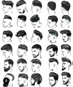 Hair Cuts Ideas For Men, Thick Hair Styles For Men, Drawing Male Hair, Hairstyles With Beard, Haircut Ideas For Men, Hairstyles Thick Hair, Mens Hairstyles Fade, Mens Hairstyles With Beard, Gents Hair Style