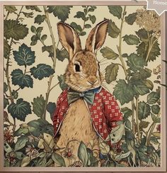 a painting of a rabbit wearing a bow tie