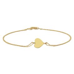 -The heart bracelet is made with high quality 14K real solid gold. The size of the heart is 8mm X 8mm. There is double chain. - This tiny, dainty, charm, delicate and trendy bracelet has been artfully designed for timeless yet modern millennial fashion. - You receive the bracelet in a beautiful and free gift box. - The bracelet length is 7 inches. We can shorten it. just write on personelized ares. - Free shipping (Arrive within 4 business days to USA and Canada ( 1 day for production + 3 days f Classic Heart Cut Bracelet For Gift, Classic Heart Bracelet For Valentine's Day Gift, Classic Heart-shaped Chain Bracelet As Gift, Adjustable 14k Yellow Gold Heart Bracelet, Classic Heart Chain Bracelet For Valentine's Day, Classic Heart Bracelets For Valentine's Day, Classic Heart-shaped Bracelets For Valentine's Day, Yellow Gold Heart Chain Bracelet For Anniversary, Classic Heart-shaped Chain Bracelet For Valentine's Day