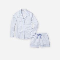 Petite Plume™ women&apos;s La Mer long-sleeve short set Long Sleeve Lounging Set, Fitted Casual Long Sleeve Sleepwear, Casual Fitted Long Sleeve Sleepwear, Fitted Cotton Short Set For Loungewear, Fitted Cotton Loungewear Short Set, Fitted Long Sleeve Sets For Daywear, Relaxed Fit Long Sleeve Sets For Daywear, Fashion Thoughts, England Summer