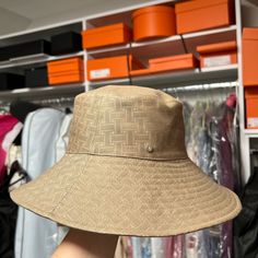 Brand New With Tag Come With Dust Bag Size 58 Price Is Pretty Firm Designer Wide Brim Beige Hats, Designer Beige Wide Brim Hat, Designer Brown Hat For Travel, Designer Flat Brim Travel Hat, Designer Flat Brim Hat For Travel, Luxury Brown Travel Hat, Luxury Flat Brim Travel Hat, Luxury Flat Brim Hat For Travel, Straw Panama Hat