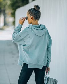 Kyrie Cotton Blend Hoodie - Heather Grey - FINAL SALE – InsStreet Oversized Casual Hoodie For Workouts, Casual Oversized Hoodie For Workouts, Fall Workout Hooded Sweatshirt, Cozy Stretch Hoodie For Workout, Cozy Stretch Workout Hoodie, Oversized Hoodie For Workout In Fall, Hooded Sweatshirt For Gym In Spring, Comfy Hoodie For Fall Workout, Trendy Winter Workout Hoodie