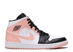 Jordan 1 Mid Crimson Tint, Jordan Off White, Top Basketball Shoes, Jordan Model, Nike Air Jordan 1 Mid, Nike Models, Jordan 1 High Og, Cute Nikes, Pink Nikes