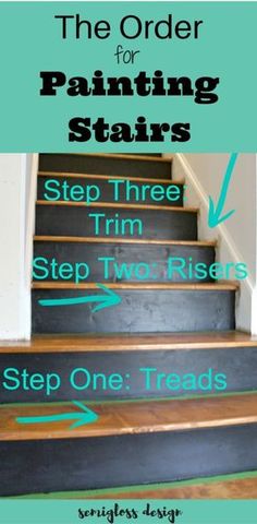 the steps to painting stairs are painted with chalk and wood, so it's easy to do